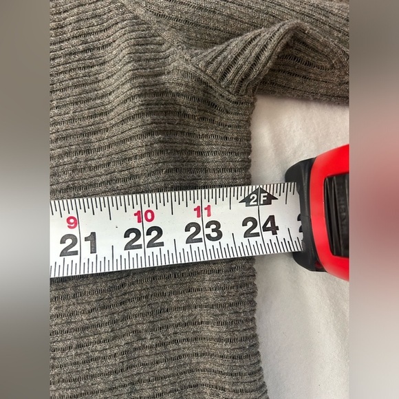 Eileen Fisher Woman Gray Sheer Ribbed Knit Tie Front Cardigan Sweater Size 1X - Picture 3 of 16